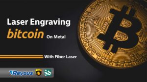 Engraving on brass metal (bitcoin)