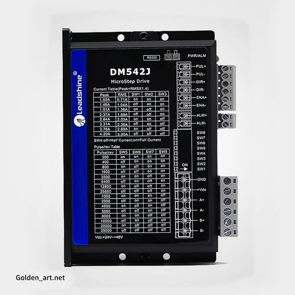 نمای روبرو درایور استپر موتور مدل DM542J
